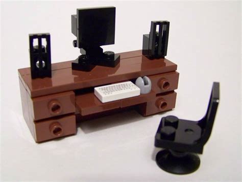 Lego Computer Desk Parts And Instructions Great Furniture Set [custom] {kit} Lego