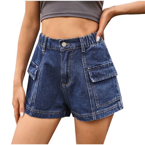 Ryrjj Womens Jean Shorts High Waisted Stretchy Denim Shorts Summer