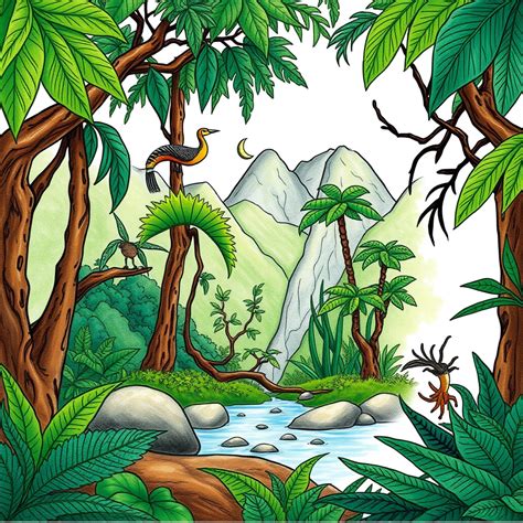 How To Draw A Rainforest