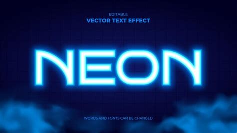 Premium Vector Blue Neon Glow Editable Text Effect