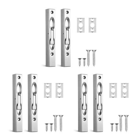 HOMEMAXS Raindrops 6 Sets Double Door Bolt Hidden Slide Flush Bolt