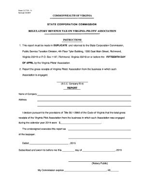 Virginia Pilots Association Special Tax Form PDF Virginia State