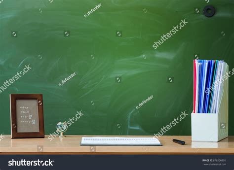 Teacher Student Desk Table Education Background Stock Photo 676206901 ...