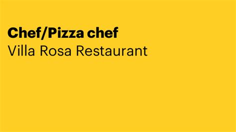 Chefpizza Chef Villa Rosa Restaurant Egham Chef And Cook Job Near