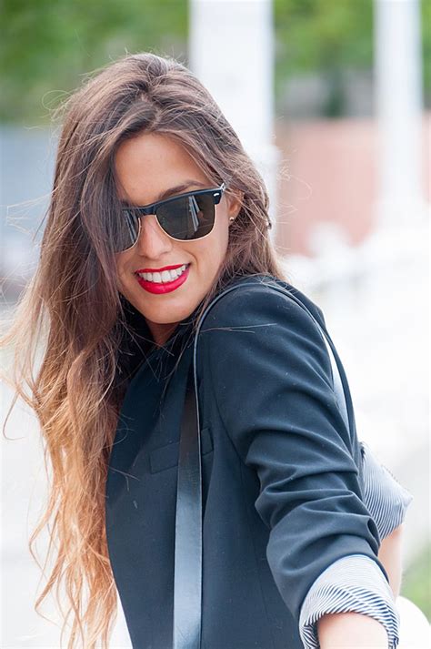 Blazer Classy Vintage Sunglasses Ray Ban Red Lips Black Blogger Spain Bilbao