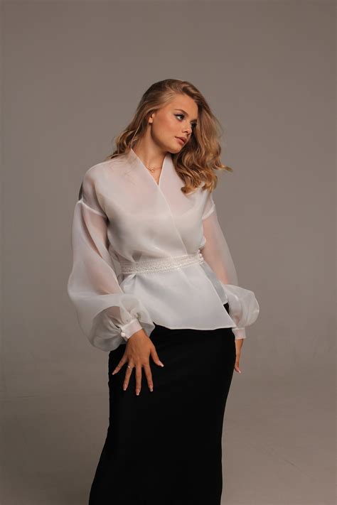 Sheer Milky White Organza Blouse For Bridewrap Silk Blouse Etsy