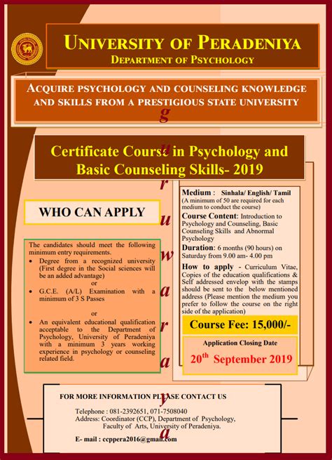 Certificate Course Psychology And Basic Counselling Skills