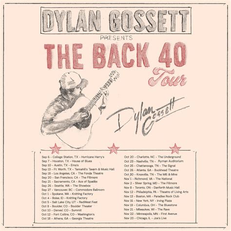 TEXAS SINGER-SONGWRITER DYLAN GOSSETT ANNOUNCES THE BACK 40 TOUR ACROSS NORTH AMERICA THIS FALL ...