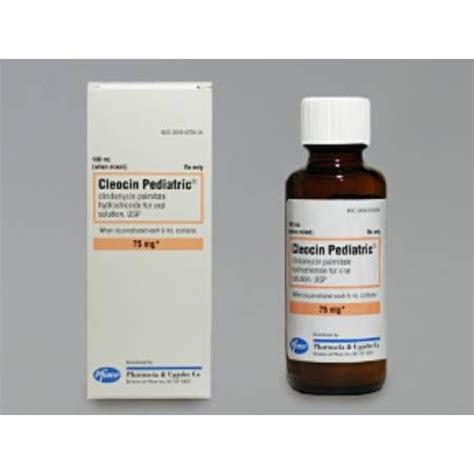 Cleocin Pediatric Antibacterial Clindamycin Palmitate Hcl 75 Mg 5 Ml