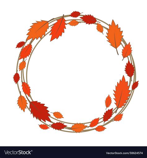 Abstract colorful fall leaves wreath Royalty Free Vector