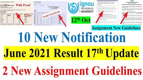 IGNOU June 2021 Result 17th Update 2 New Assignment Submission