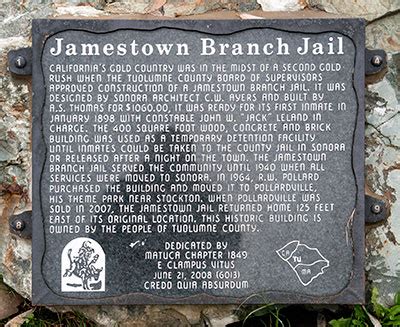 Historic Point of Interest in Jamestown, California: Jamestown Branch Jail