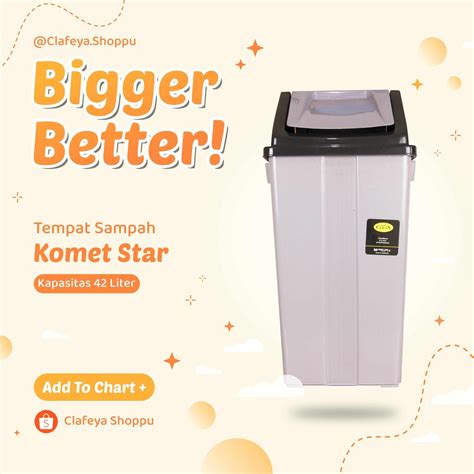 Jual Tempat Sampah Clean Komet Star 42L Tempat Sampah Tutup Komet