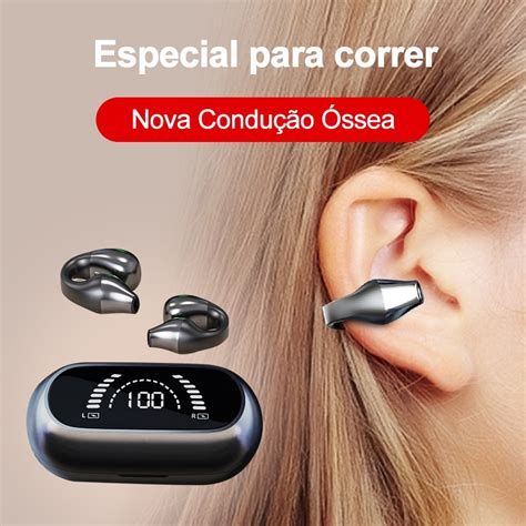 S03 Fone De Ouvido Bluetooth Sem Fio condução óssea bluetooth 5 2