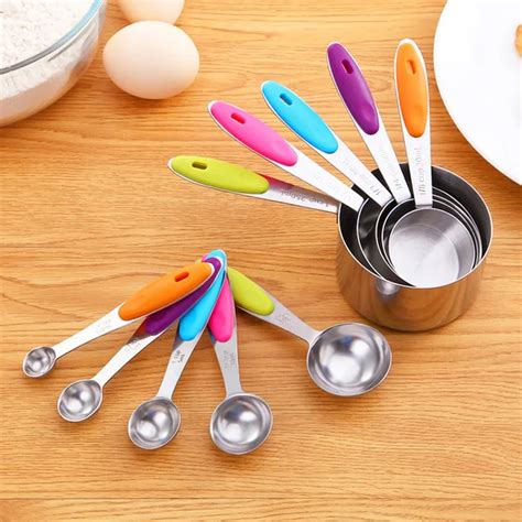 Measuring Cups Spoons Set Stainless Steel Cups and Magnetic Kitchen ...