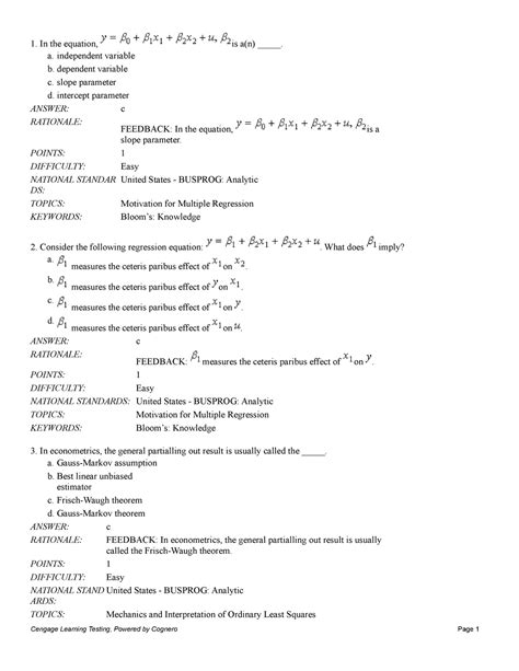 Sample Practice Exam Questions And Answers In The Equation