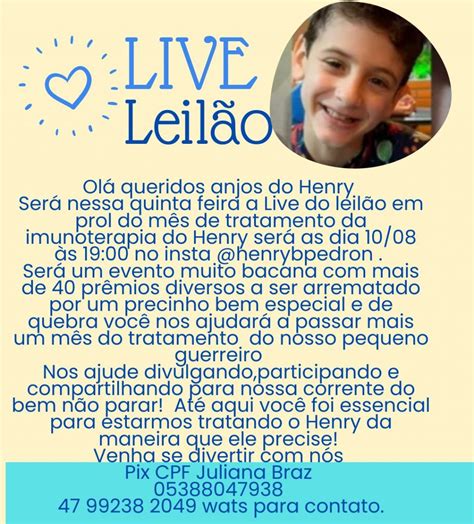 Caso Do Menino Henry Fam Lia Realiza Leil O Virtual De Pr Mios Na