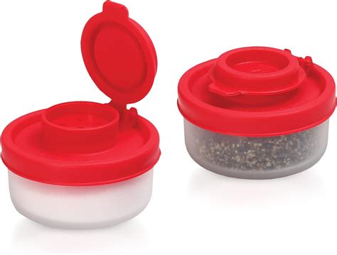 Salt and Pepper Shakers Moisture Proof Set of 2 Small Mini Salt Shaker to go Camping Picnic ...