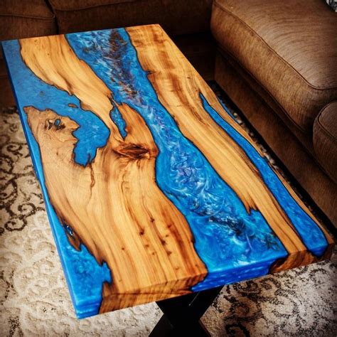 Wood And Resin Table Etsy