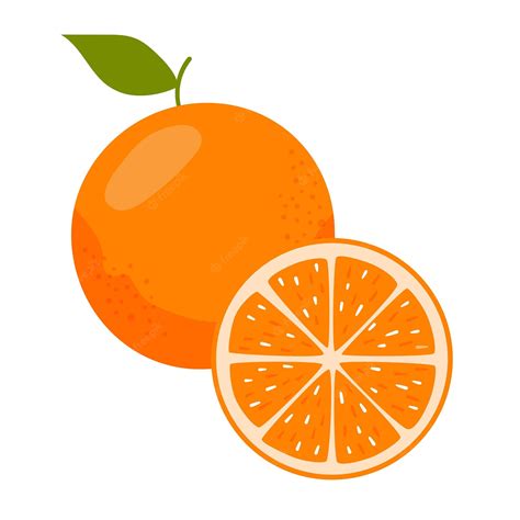 Premium Vector Juicy Orange Whole Orange And Orange Slice Isolated On White Background Vector