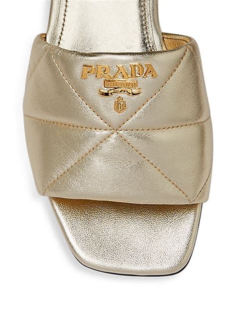 Shop Prada Quilted Leather Slides Saks Fifth Avenue