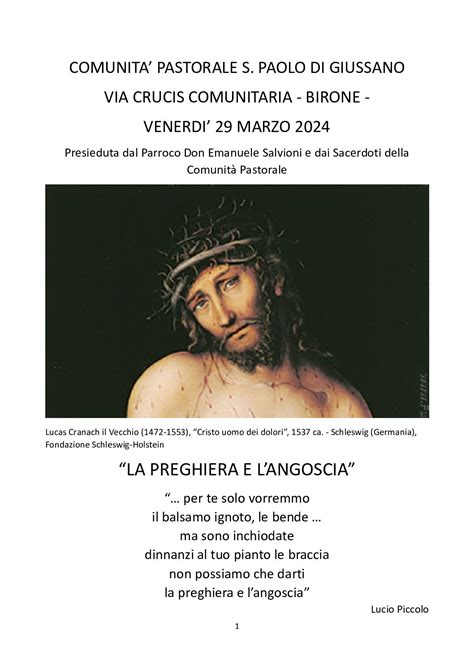 VIA CRUCIS COMUNITA PASTORALE SAN PAOLO 2024 GIUSSANO Comunità