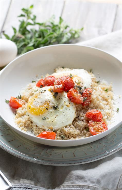 Roasted Tomatoes with Eggs and Quinoa | This Gal Cooks