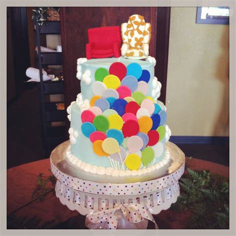 Up Themed Wedding Cake From Disney Pixar Film With Miniature Carl And