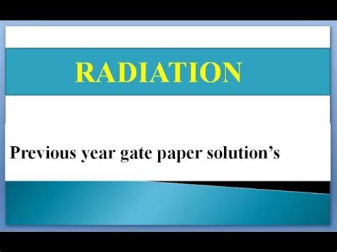 Heat Transfer Rate Between Two Infinite Parallel Plates Part 1