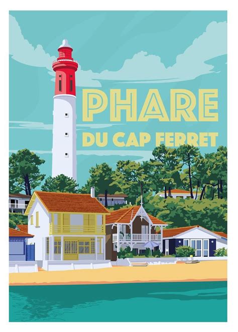 Affiche Du Bassin D Arcachon Le Phare Du Cap Ferret Etsy France