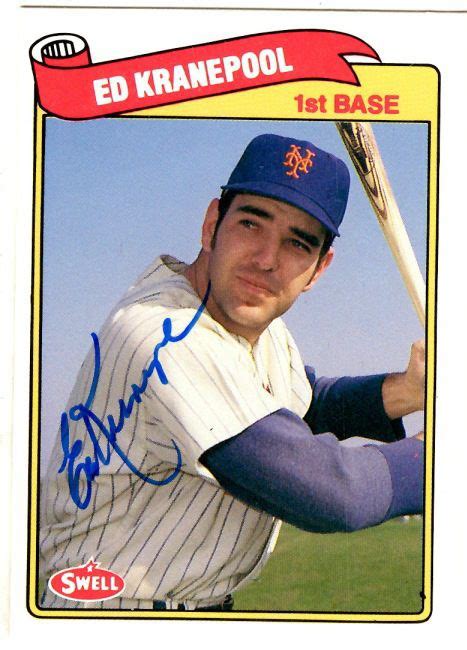 Ed Kranepool Autographed Signed 1989 Swell Baseball Greats Card