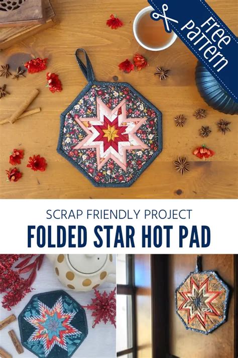 Folded Star Hot Pad Sewing With Scraps