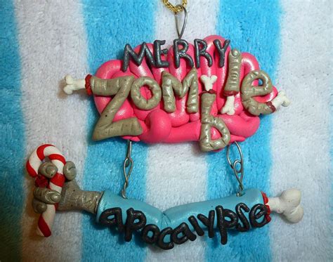 Merry Zombie Apocalypse Christmas Ornament Zombie Christmas Merry