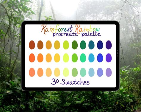 Hex Codes Rainforest Procreate Digital Artwork Color Show Color