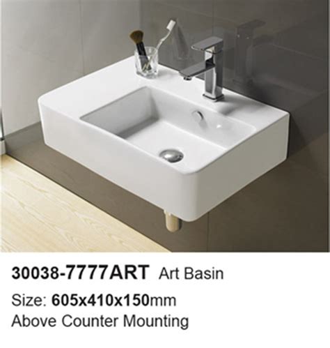 Lavatory Furniture Ceramic Bathroom Cabinet Wash Sink 30038 China