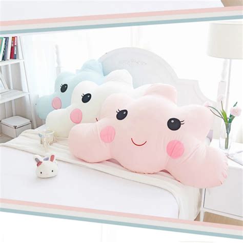 Beautiful cloud shaped pillow filled mat plush toy bed house decoration ...