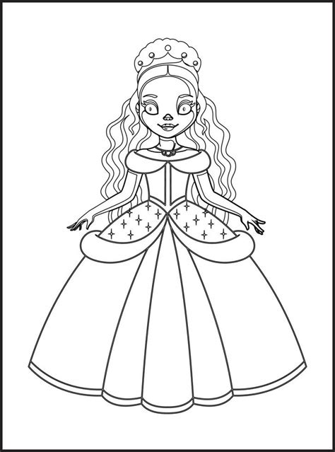 Desenhos Para Colorir Princesa 16587775 Vetor No Vecteezy