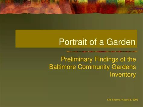 Ppt Portrait Of A Garden Powerpoint Presentation Free Download Id687822