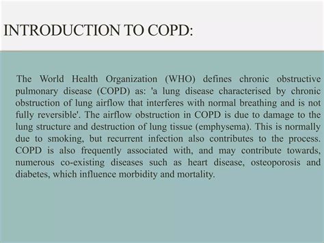 Case Presentation Of Copd Chronic Obstructive Pulmonary Disease Ppt