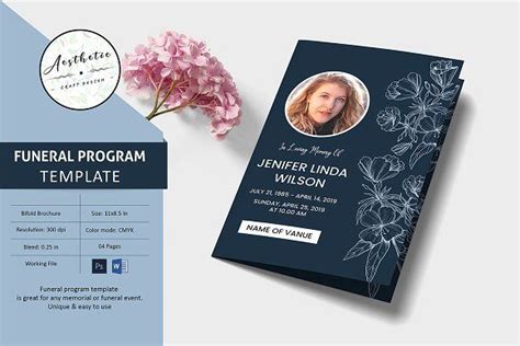 Funeral Program Template | Funeral program template, Funeral programs ...