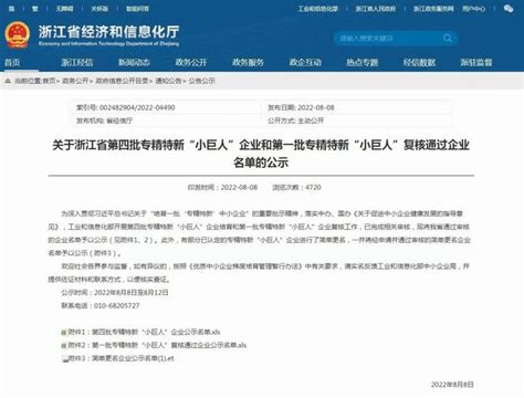 公司入选第四批国家级专精特新“小巨人”