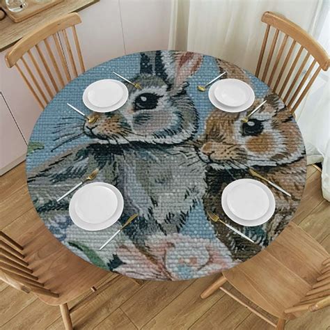 Xllo0ord Table Decoration For Party Round Table Cloth Easter Day