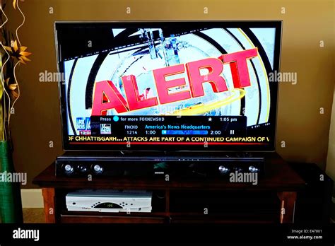 Television TV Monitor Screen with Alert message Stock Photo - Alamy