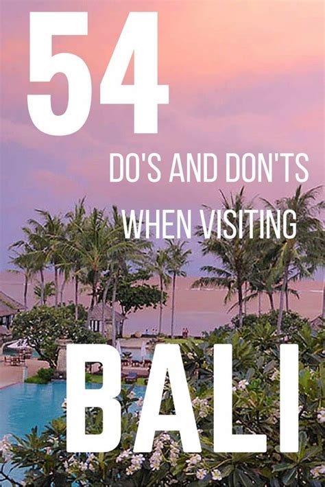 Do S And Don Ts When Visiting Bali