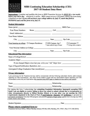 Fillable Online MHS Continuing Education Scholarship CES Fax Email