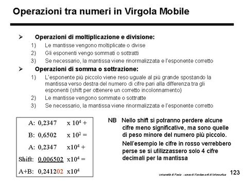 Rappresentazione Dei Numeri In Virgola Fissa Il Numero