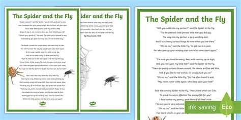 The Spider And The Fly Poem Teacher Made