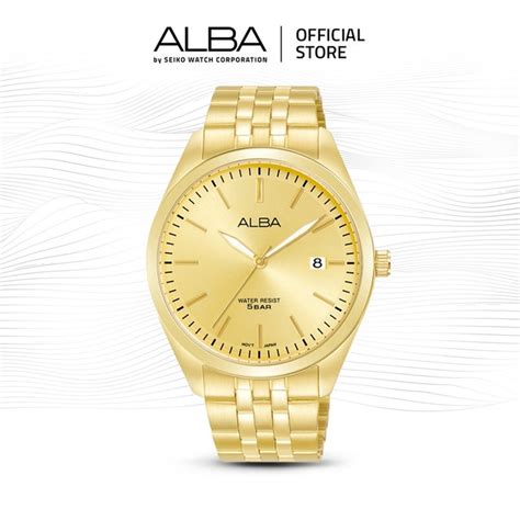 Jual ALBA Jam Tangan Pria AS9S08 Quartz Stainless Steel Gold Watch