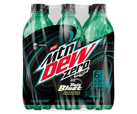 Mountain Dew Mtn Dew Zero Sugar Baja Blast Tropical Lime Natural