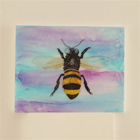 Bumble Bee Alcohol Ink Art Abstract Art Etsy